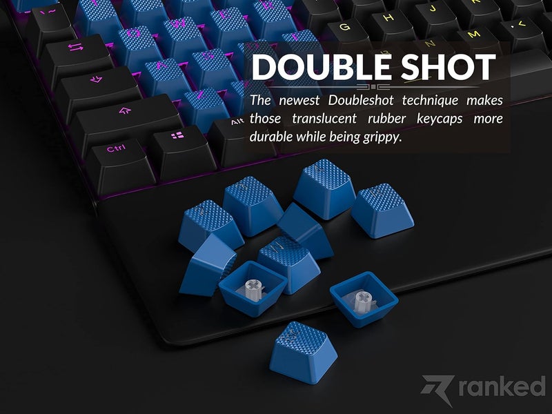 Ranked Rubber Keycap Set | Double Shot Translucent | OEM Profile for Mechanical Gaming Keyboard (Skydiver, 23 Keys) - Image 4